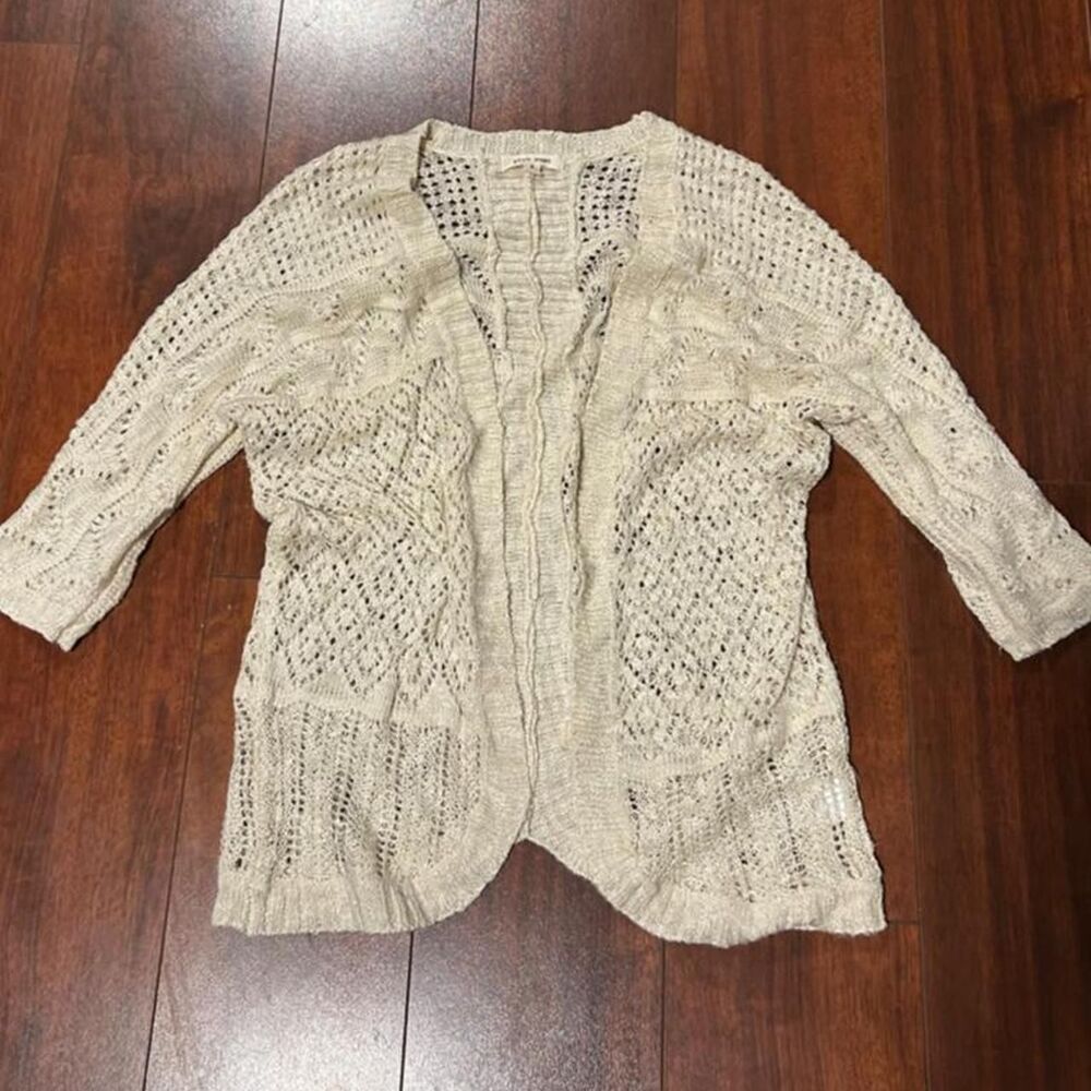 Pink-rose Women's Cream and Tan Cardigan